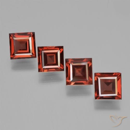 2.79ctw Naturale Rosso medio Granato Piropo, Quadrato, VS