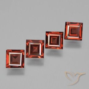 Gemme di Granato Piropo Rosso medio naturale da 2.79 ct, Quadrato, VS