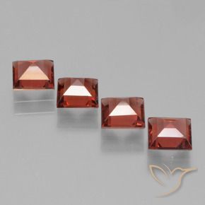 Gemme di Granato Piropo Rosso medio naturale da 2.79 ct, Quadrato, VS