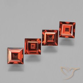 Gemme di Granato Piropo Rosso medio naturale da 2.75 ct, Quadrato, VS