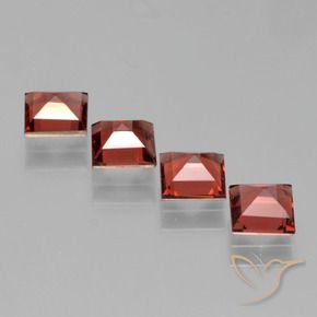 Gemme di Granato Piropo Rosso medio naturale da 2.80 ct, Quadrato, VS