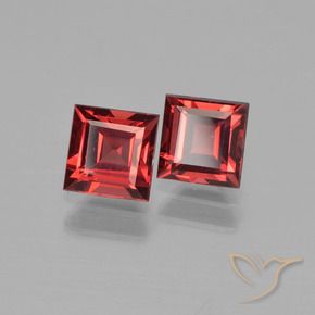 Gemme di Granato Piropo Rosso scarlatto profondo naturale da 1.79 ct, Quadrato, VS