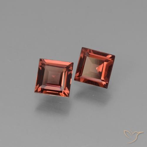 Gemme di Granato Piropo Rosso mattone naturale da 1.37 ct, Quadrato, VS