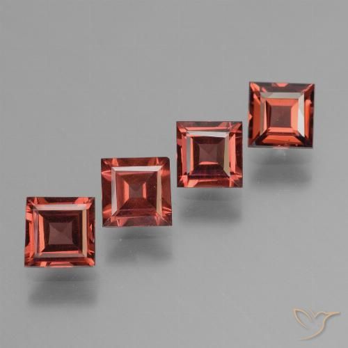 2.89ctw Naturale Rosso scarlatto Granato Piropo, Quadrato, VS