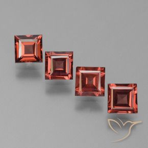 Gemme di Granato Piropo Rosso scarlatto naturale da 2.89 ct, Quadrato, VS