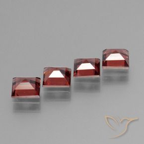Gemme di Granato Piropo Rosso scarlatto naturale da 2.89 ct, Quadrato, VS