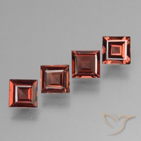 Gemme di Granato Piropo Rosso scarlatto naturale da 3.00 ct, Quadrato, VS