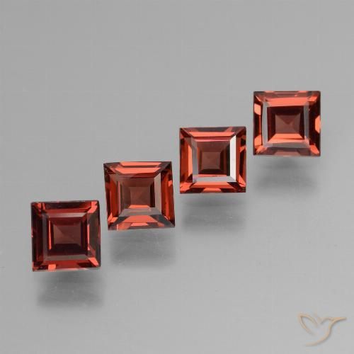 2.67ctw Naturale Rosso medio Granato Piropo, Quadrato, VS