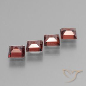 Gemme di Granato Piropo Rosso medio naturale da 2.67 ct, Quadrato, VS