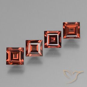 Gemme di Granato Piropo Rosso scuro naturale da 2.98 ct, Quadrato, VS