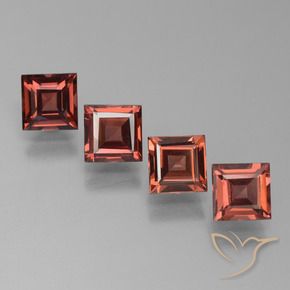 Gemme di Granato Piropo Rosso medio naturale da 3.09 ct, Quadrato, VS