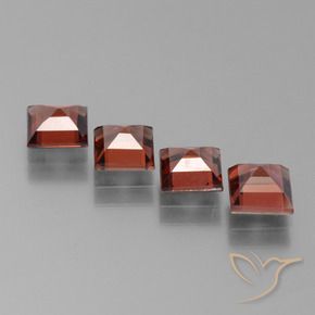 Gemme di Granato Piropo Rosso scarlatto naturale da 3.25 ct, Quadrato, VS