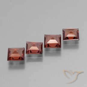 Gemme di Granato Piropo Rosso mattone naturale da 2.46 ct, Quadrato, VS