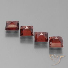 Gemme di Granato Piropo Rosso medio naturale da 3.28 ct, Quadrato, VS