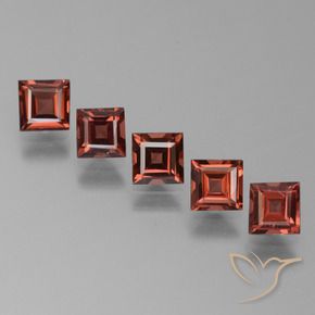 Gemme di Granato Piropo Rosso mattone naturale da 2.86 ct, Quadrato, VS