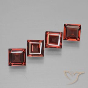 Gemme di Granato Piropo Rosso scuro naturale da 2.63 ct, Quadrato, VS