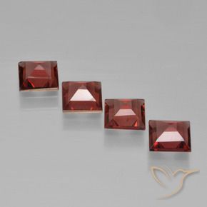Gemme di Granato Piropo Rosso scuro naturale da 2.63 ct, Quadrato, VS