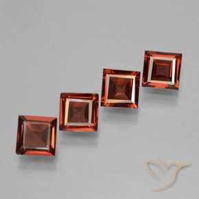 Gemme di Granato Piropo Sangria rossa naturale da 2.47 ct, Quadrato, VVS-VS