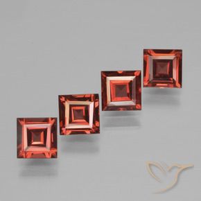 Gemme di Granato Piropo Rosso scuro naturale da 2.87 ct, Quadrato, VS