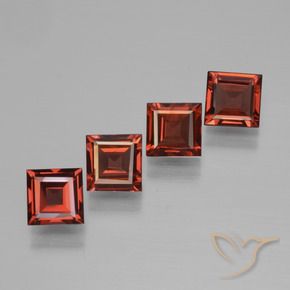 Gemme di Granato Piropo Rosso medio naturale da 2.65 ct, Quadrato, VS