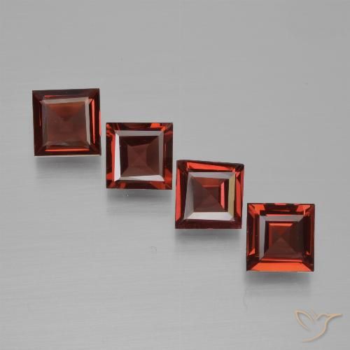 2.59ctw Naturale Rosso medio Granato Piropo, Quadrato, VS