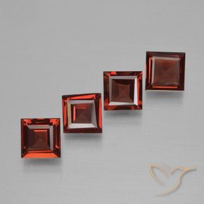 Gemme di Granato Piropo Rosso medio naturale da 2.59 ct, Quadrato, VS