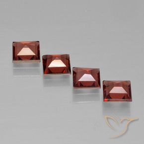 Gemme di Granato Piropo Rosso medio naturale da 2.59 ct, Quadrato, VS