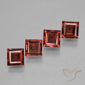Gemme di Granato Piropo Rosso medio naturale da 2.40 ct, Quadrato, VS