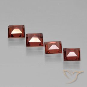 Gemme di Granato Piropo Rosso medio naturale da 2.40 ct, Quadrato, VS