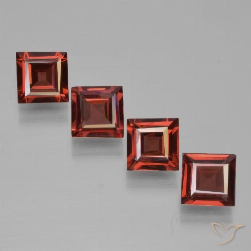 2.53ctw Naturale Rosso medio Granato Piropo, Quadrato, VS