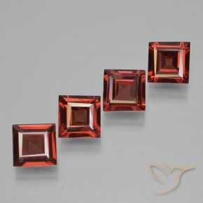 Gemme di Granato Piropo Rosso medio naturale da 2.53 ct, Quadrato, VS