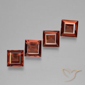 Gemme di Granato Piropo Rosso scarlatto naturale da 2.62 ct, Quadrato, VS