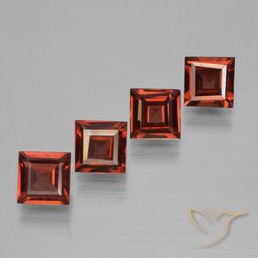 Gemme di Granato Piropo Rosso medio naturale da 2.65 ct, Quadrato, VS