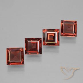 Gemme di Granato Piropo Rosso scuro naturale da 2.71 ct, Quadrato, VS