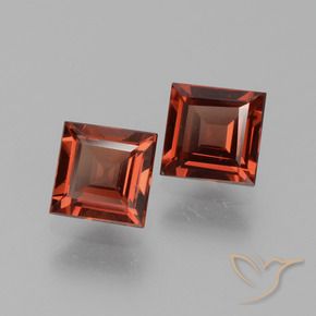Gemme di Granato Piropo Rosso medio naturale da 1.58 ct, Quadrato, VVS-VS