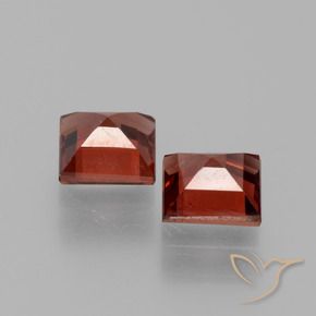 Gemme di Granato Piropo Rosso medio naturale da 1.58 ct, Quadrato, VVS-VS