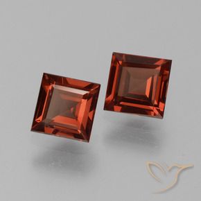 Gemme di Granato Piropo Rosso scarlatto naturale da 1.54 ct, Quadrato, VS