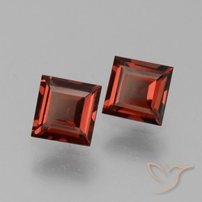Gemme di Granato Piropo Rosso scarlatto profondo naturale da 1.62 ct, Quadrato, VS