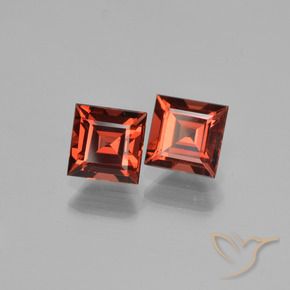 Gemme di Granato Piropo Rosso medio naturale da 1.70 ct, Quadrato, VVS-VS