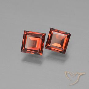 Gemme di Granato Piropo Rosso scarlatto naturale da 1.43 ct, Quadrato, VS
