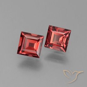 Gemme di Granato Piropo Rosso scuro naturale da 1.43 ct, Quadrato, VS