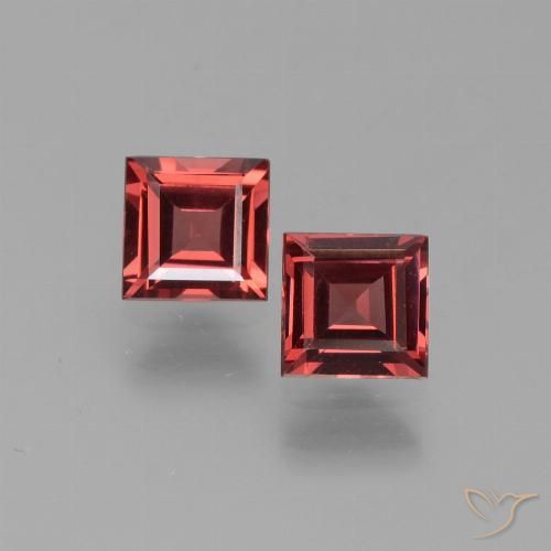 1.38ctw Naturale Rosso scarlatto profondo Granato Piropo, Quadrato, VVS-VS