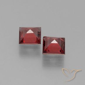 Gemme di Granato Piropo Rosso scarlatto profondo naturale da 1.38 ct, Quadrato, VVS-VS