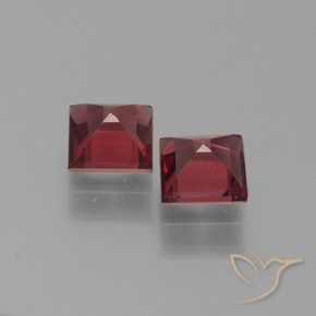 Gemme di Granato Piropo Rosso scuro naturale da 1.67 ct, Quadrato, VS
