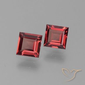 Gemme di Granato Piropo Rosso scuro naturale da 1.43 ct, Quadrato, VS