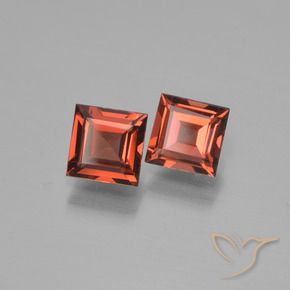 Gemme di Granato Piropo Rosso scarlatto naturale da 1.53 ct, Quadrato, VS