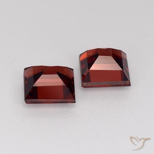 Gemme di Granato Piropo Rosso scuro naturale da 1.65 ct, Quadrato, VVS-VS