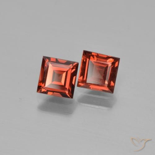 Gemme di Granato Piropo Rosso scuro naturale da 1.40 ct, Quadrato, VS