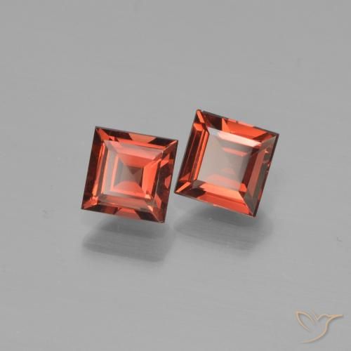 Gemme di Granato Piropo Rosso scarlatto naturale da 1.54 ct, Quadrato, VS