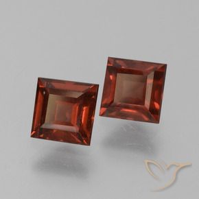 Gemme di Granato Piropo Sangria rossa naturale da 1.73 ct, Quadrato, VS